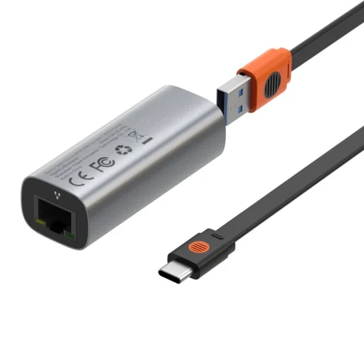 Baseus Külső hálózati adapter USB 3.2 Gen1 1000Mbps Gigabit Ethernet USB / USB Type-C szürke (CAHUB-AF0G) - 4