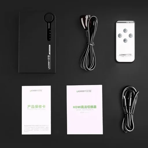 Ugreen HDMI - 3x HDMI splitter elosztó 3D 4K 7.5 Gbps 36bit fekete (40234) - 16