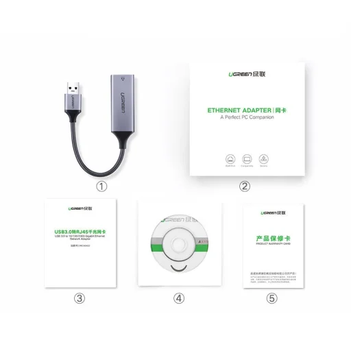 Ugreen USB 3.2 Gen1 1000Mbps Gigabit Ethernet külső internet adapter szürke (CM209 50922) - 14