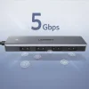 Ugreen USB - 4xUSB 3.2 Gen1 HUB Micro USB áramellátással szürke (CM219 50985) - 4