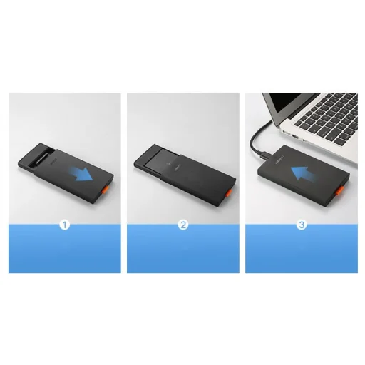 Ugreen HDD SSD külső tok, ház SATA 2,5'' USB 3.2 Gen 1 (5 Gbps) micro USB SuperSpeed + kábel fekete (CM237 60353) - 9