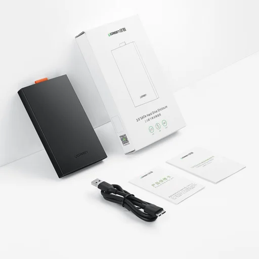 Ugreen HDD SSD külső tok, ház SATA 2,5'' USB 3.2 Gen 1 (5 Gbps) micro USB SuperSpeed + kábel fekete (CM237 60353) - 11