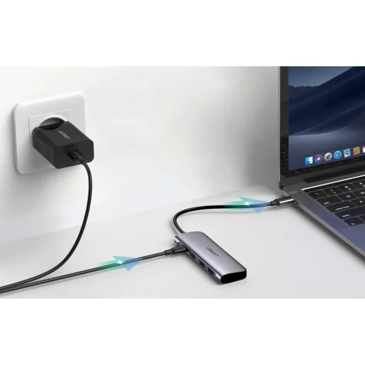 Ugreen 6w1 HUB adapter USB Type C - 2x USB 3.0 Gen 1 / USB Type-C PD 100 W / HDMI 4K / SD és micro SD (TF) kártyaolvasó szürke (CM195 70411) - 11