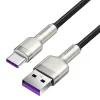 Baseus Cafule Metal nylon harisnyázott USB/ USB Type-C (10V / 4A) SCP kábel 40W 0.25m ezüst (CATJK-01) thumbnail