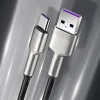 Baseus Cafule Metal nylon harisnyázott USB/ USB Type-C (10V / 4A) SCP kábel 40W 0.25m ezüst (CATJK-01) thumbnail