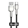 Baseus Cafule Metal nylon harisnyázott USB/ USB Type-C (10V / 4A) SCP kábel 40W 0.25m ezüst (CATJK-01) thumbnail