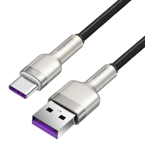 Baseus Cafule Metal nylon harisnyázott USB/ USB Type-C (10V / 4A) SCP kábel 40W 0.25m ezüst (CATJK-01) - 8