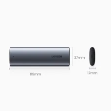 Ugreen Külső SSD drive M.2 ház, tok USB 3.2 Gen 2 (SuperSpeed USB 10Gbps) + USB Type-C kábel 0.5m szürke (CM400 10902)