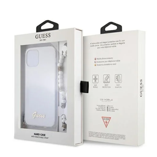iPhone 12 Pro Max Guess GUHCP12LKPSWH White Pearl tok pánttal - 7