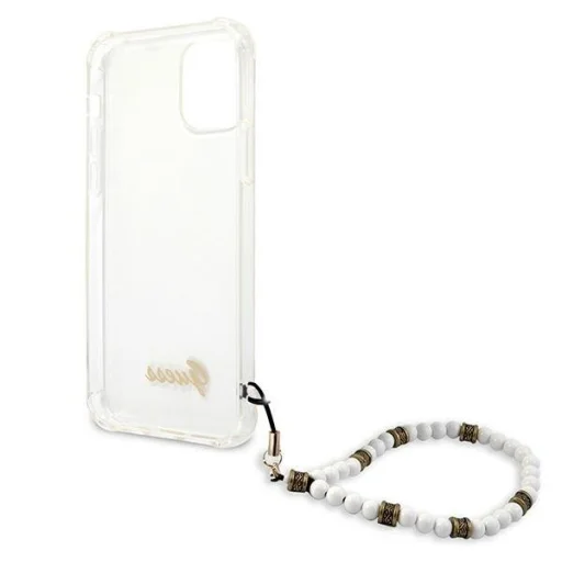 iPhone 12 Pro Max Guess GUHCP12LKPSWH White Pearl tok pánttal - 8