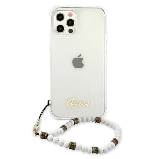 iPhone 12 Pro Max Guess GUHCP12LKPSWH White Pearl tok pánttal - 3