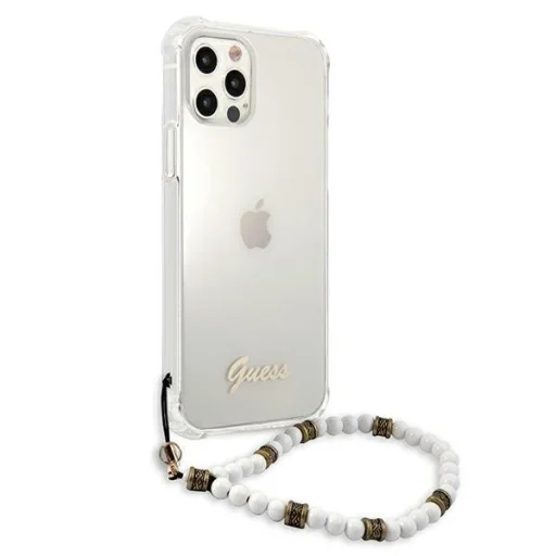 iPhone 12 Pro Max Guess GUHCP12LKPSWH White Pearl tok pánttal - 4
