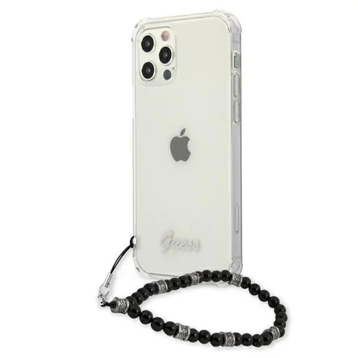 iPhone 12/ 12 Pro Guess GUHCP12MKPSBK Black Pearl tok pánttal - 3