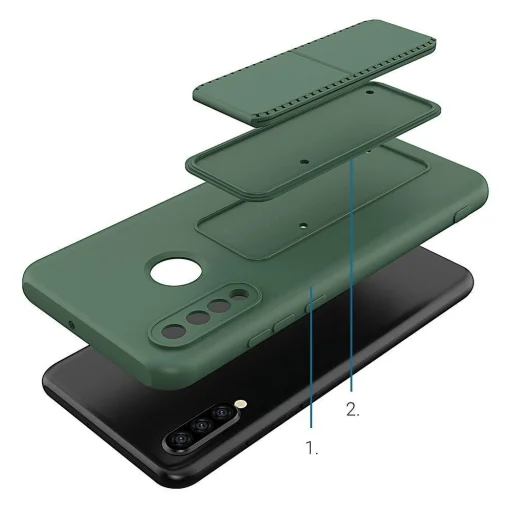 Huawei P30 Lite Wozinsky Kickstand flexibilis szilikon tok fekete - 3