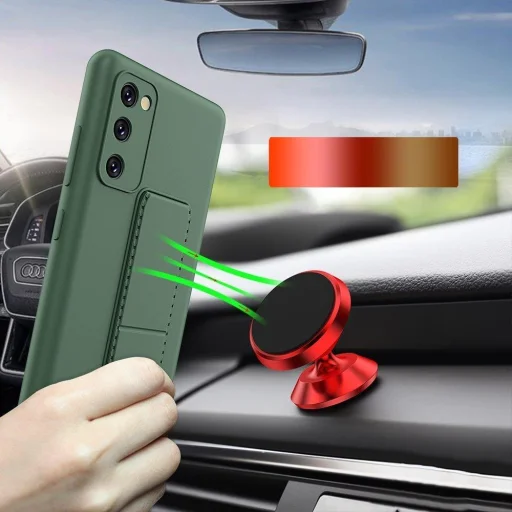 Samsung S20 FE Wozinsky Kickstand flexibilis szilikon tok szürke - 3