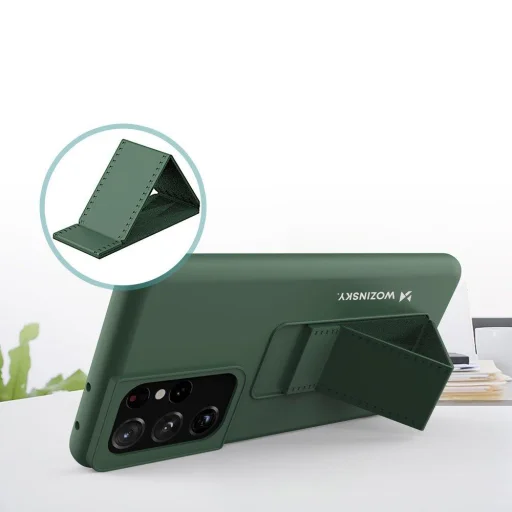 Samsung S21 Ultra Wozinsky Kickstand flexibilis szilikon tok sötétkék - 2