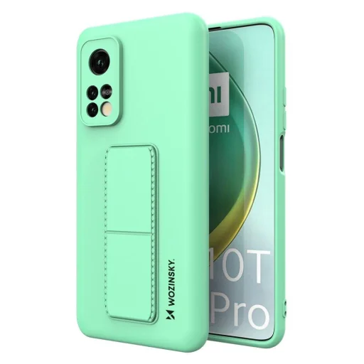 Xiaomi Mi 10T Pro / Mi 10T Wozinsky Kickstand flexibilis szilikon tok menta - 1