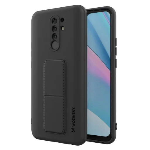 Xiaomi Redmi 9 Wozinsky Kickstand flexibilis szilikon tok fekete - 1