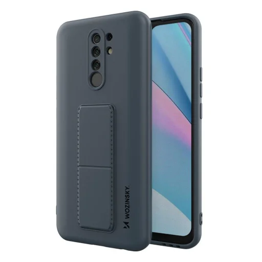Xiaomi Redmi 9 Wozinsky Kickstand flexibilis szilikon tok sötétkék - 1