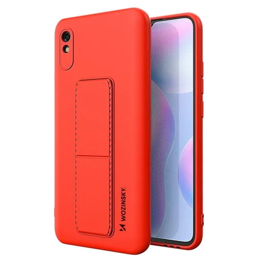 Xiaomi Redmi 9A Wozinsky Kickstand flexibilis szilikon tok piros - 1