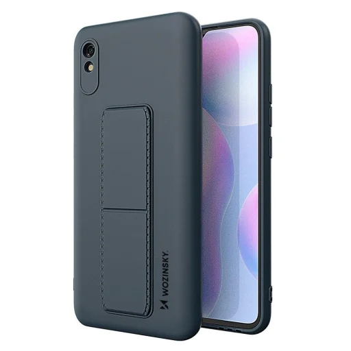 Xiaomi Redmi 9A Wozinsky Kickstand flexibilis szilikon tok sötétkék - 1