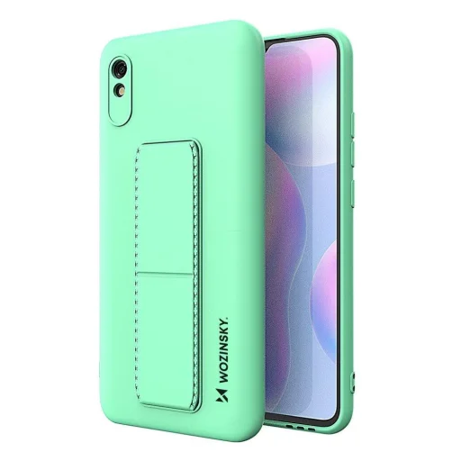 Xiaomi Redmi Note 9 Pro / Redmi Note 9S Wozinsky Kickstand flexibilis szilikon tok menta - 1