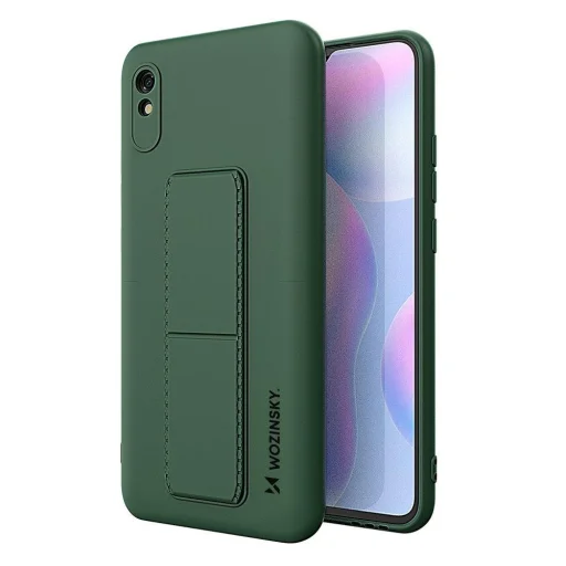 Xiaomi Redmi Note 9 Pro / Redmi Note 9S Wozinsky Kickstand flexibilis szilikon tok sötétzöld - 1