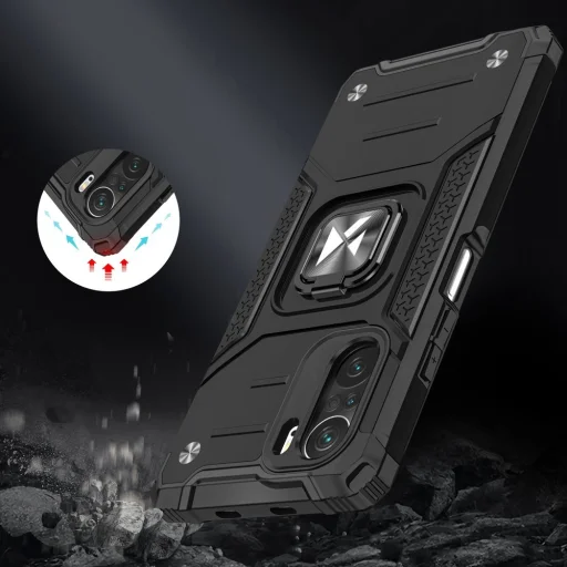 Xiaomi Redmi K40 Pro+ / K40 Pro / K40 / Poco F3 / Mi 11i Wozinsky Ring Armor Case Kickstand telefontok kék - 7