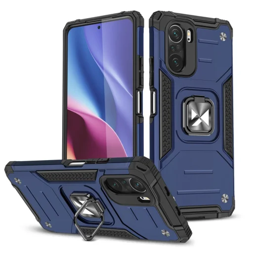 Xiaomi Redmi K40 Pro+ / K40 Pro / K40 / Poco F3 / Mi 11i Wozinsky Ring Armor Case Kickstand telefontok kék - 1