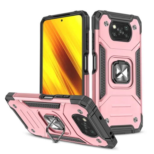 Xiaomi Poco X3 Pro / Poco X3 NFC Wozinsky Ring Armor Case Kickstand telefontok pink - 1