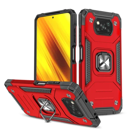Xiaomi Poco X3 Pro / Poco X3 NFC Wozinsky Ring Armor Case Kickstand telefontok piros - 1