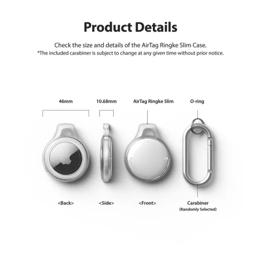 Ringke Slim Apple AirTag átlátszó tok több színnel és karabinerrel 4x Multipack - 6