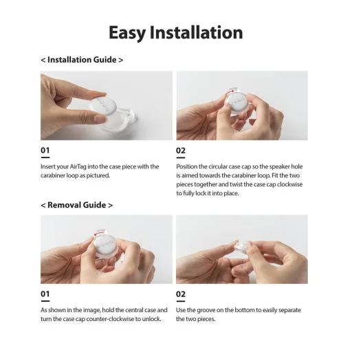 Ringke Slim Apple AirTag átlátszó tok több színnel és karabinerrel 4x Multipack - 8