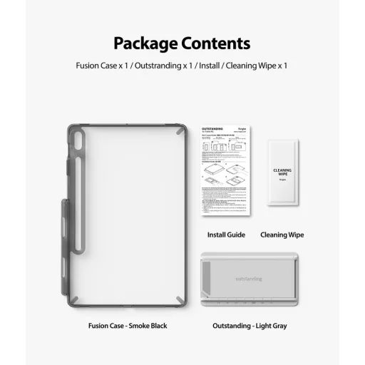 Samsung Galaxy Tab S7+ Plus Ringke Fusion Combo TPU PC Tok Smoke Black - 8