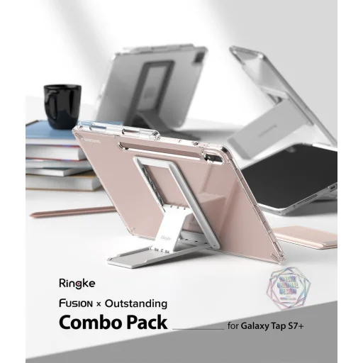 Samsung Galaxy Tab S7+ Plus Ringke Fusion Combo TPU PC Tok Smoke Black - 3