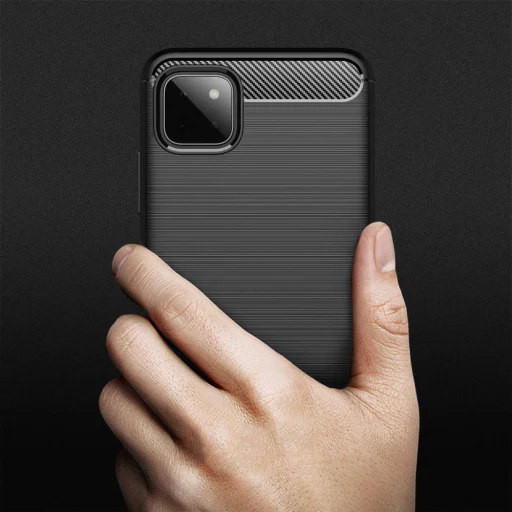 Samsung Galaxy A22 5G Armored szénszál mintájú TPU tok fekete - 5