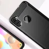 Samsung Galaxy M11 Armored szénszál mintájú TPU tok fekete thumbnail
