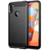 Samsung Galaxy M11 Armored szénszál mintájú TPU tok fekete thumbnail