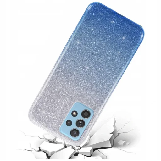 Samsung Galaxy A72 Glitter flitteres tok ezüst / kék - 2