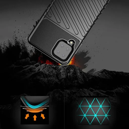 Samsung Galaxy A22 4G Thunder fokozott védelmet biztosító flexibilis TPU tok fekete - 8