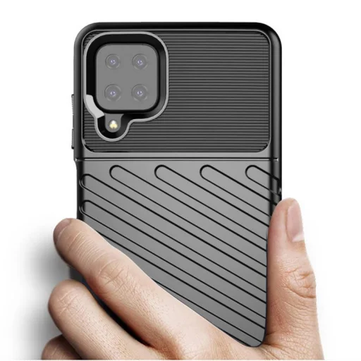 Samsung Galaxy A22 4G Thunder fokozott védelmet biztosító flexibilis TPU tok fekete - 4