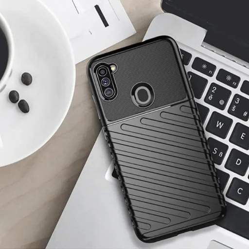 Samsung Galaxy M11 Thunder fokozott védelmet biztosító flexibilis TPU tok fekete - 8