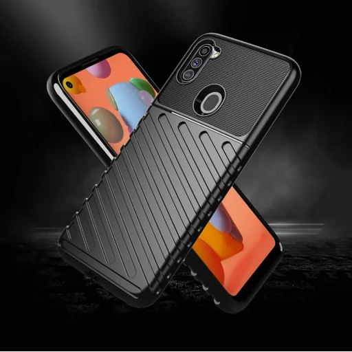 Samsung Galaxy M11 Thunder fokozott védelmet biztosító flexibilis TPU tok fekete - 3