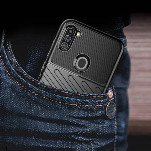 Samsung Galaxy M11 Thunder fokozott védelmet biztosító flexibilis TPU tok fekete - 12