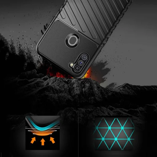 Samsung Galaxy M11 Thunder fokozott védelmet biztosító flexibilis TPU tok fekete - 5