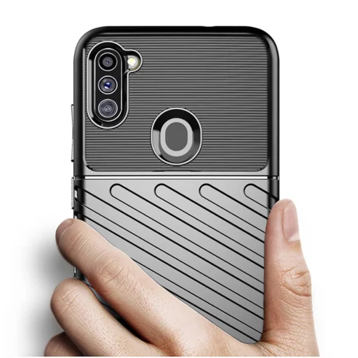 Samsung Galaxy M11 Thunder fokozott védelmet biztosító flexibilis TPU tok fekete - 6