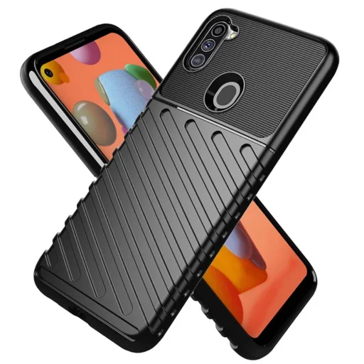 Samsung Galaxy M11 Thunder fokozott védelmet biztosító flexibilis TPU tok fekete - 2