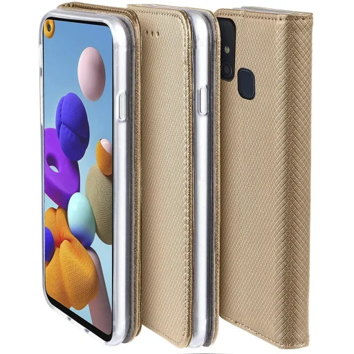 Samsung M21 Mágneses fliptok arany - 2