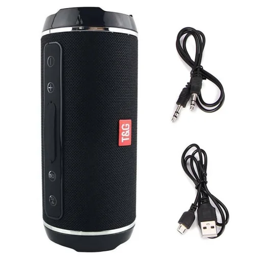 TG TG116 Vezeték nélküli bluetooth hangszóró + 3.5mm mini audio jack kábel és Micro USB kábel fekete - 1