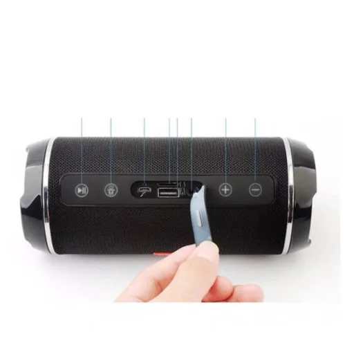 TG TG116 Vezeték nélküli bluetooth hangszóró + 3.5mm mini audio jack kábel és Micro USB kábel fekete - 5